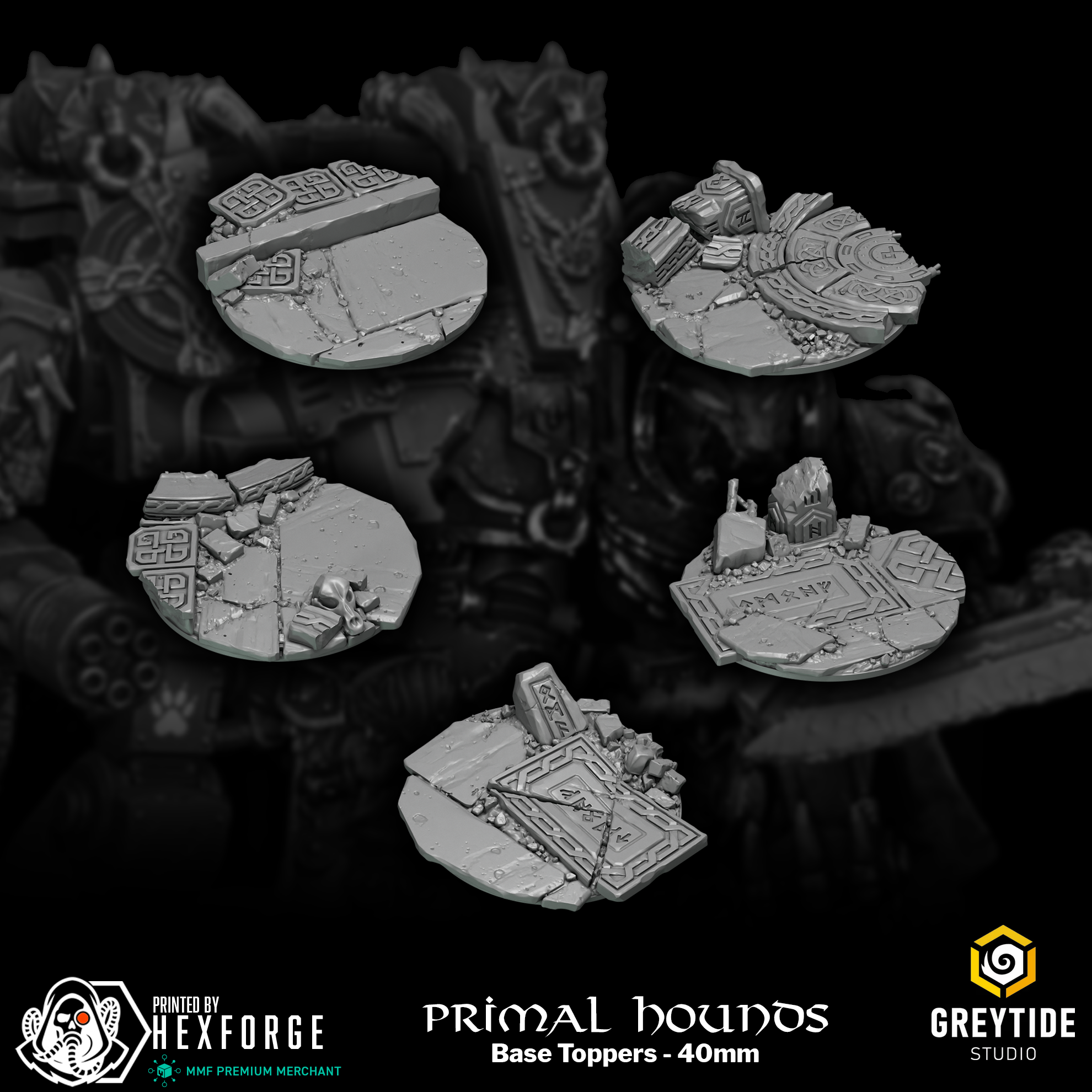 Primal Hounds - Base Toppers - 40mm
